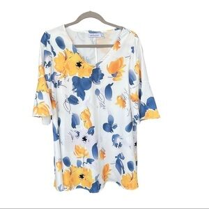 Misslook Oversized Boho Floral Bell sleeve Tunic Blouse Size M